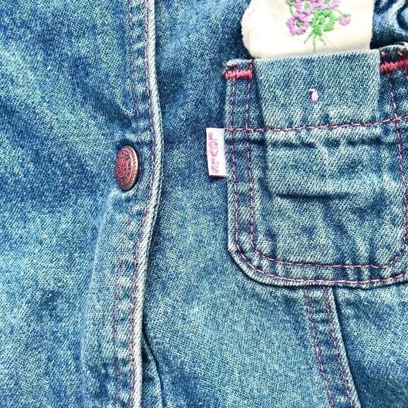Vintage Little Levis pink label denim overalls 24m - Picture 4 of 10